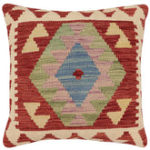 handmade Traditional Pillow Red Beige Hand-Woven SQUARE 100% WOOL  Hand woven turkish pillow  PILLOW